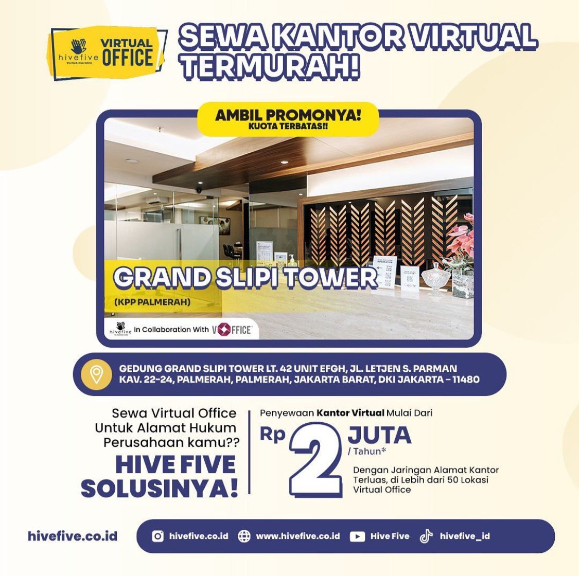 Sewa Grand Slipi Tower Virtual Office Jakarta