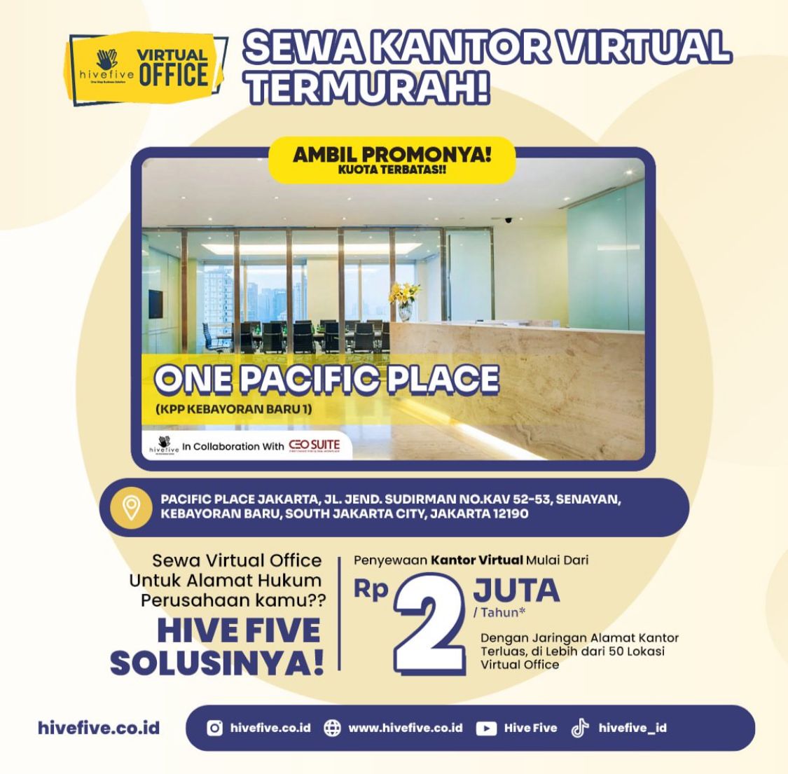 Sewa Kantor di ONE PACIFIC PLACE Termurah Jasa Sewa Kantor